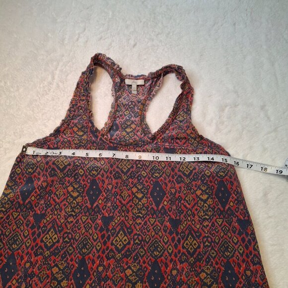 Joie 100% Silk Tunic Top Sz XS Racerback Boho Western Coastal Cowgirl Hippie - Picture 9 of 12